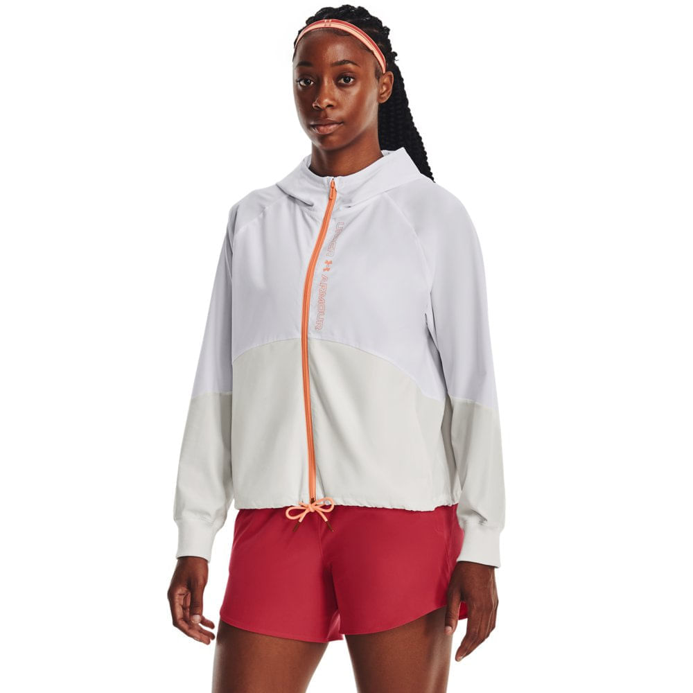 Miniatura Jaqueta de Treino Feminina Under Armour Woven FZ Branco - G