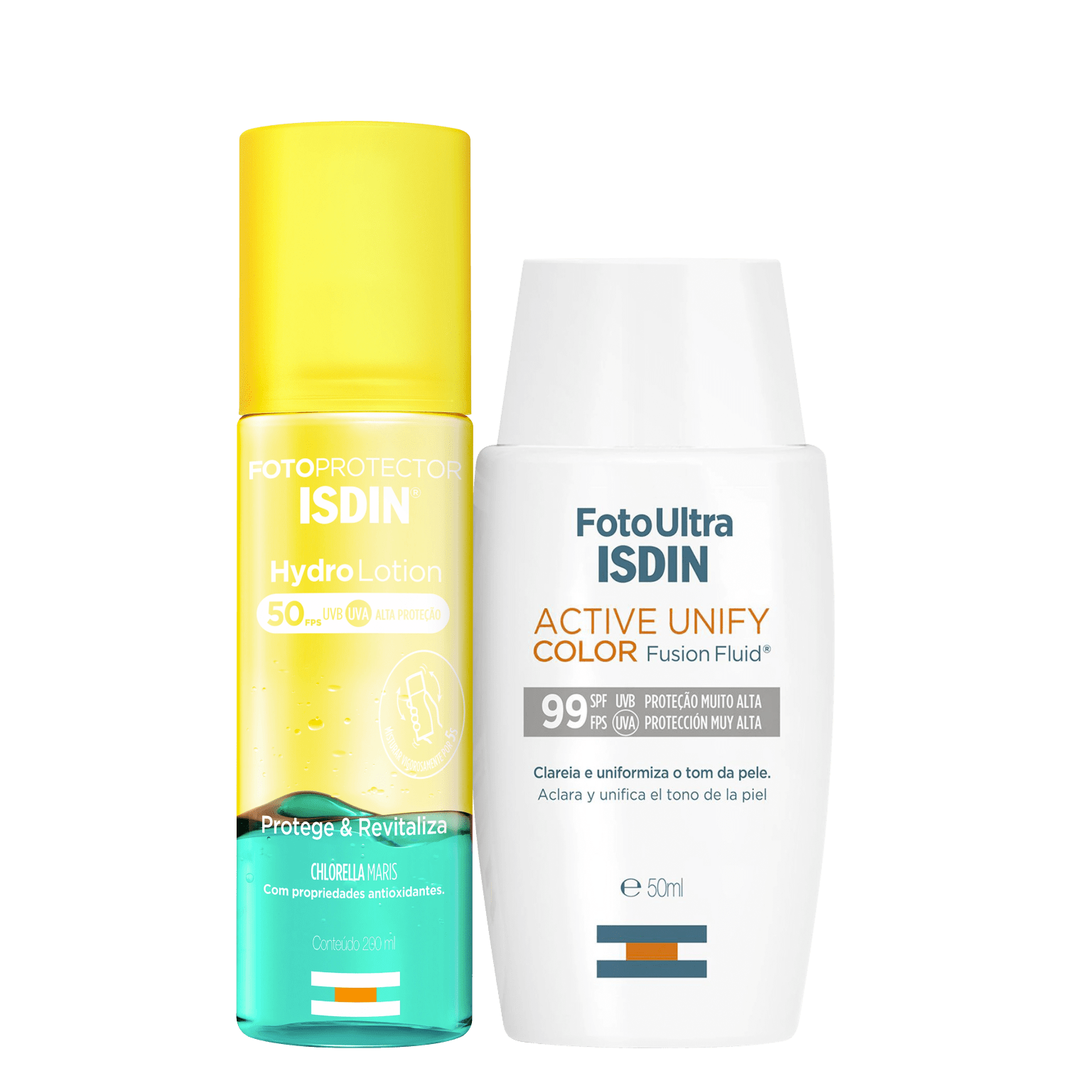 Miniatura Kit ISDIN Foto Ultra Active Unify Fusion Fluid Color + HydroLotion (2 Produtos)