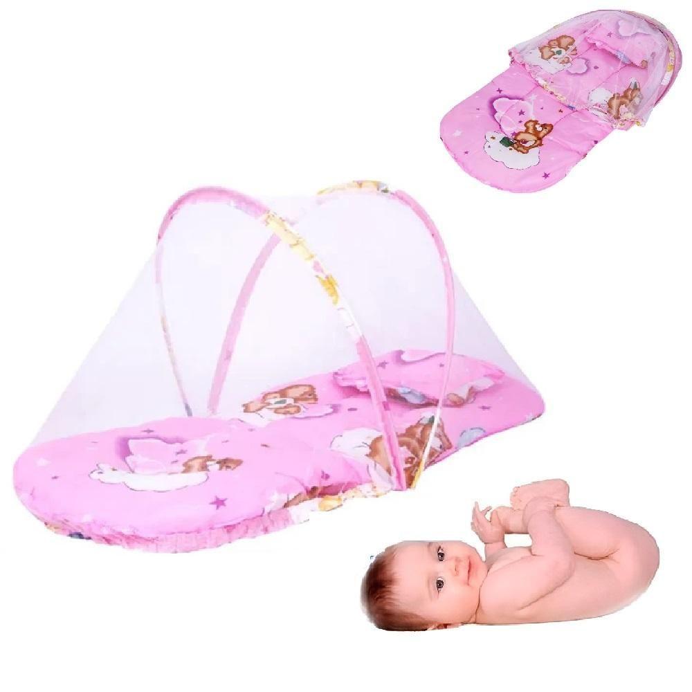 Miniatura Berco Mosquiteiro Barraca Mini Cama Colchonete Bebe Tenda Portatil Colchao Dobravel Ninho Infantil