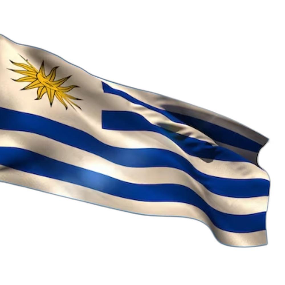Miniatura Bandeira Do Uruguai 1,50X0,90Mt 100% Poliéster Países Escola
