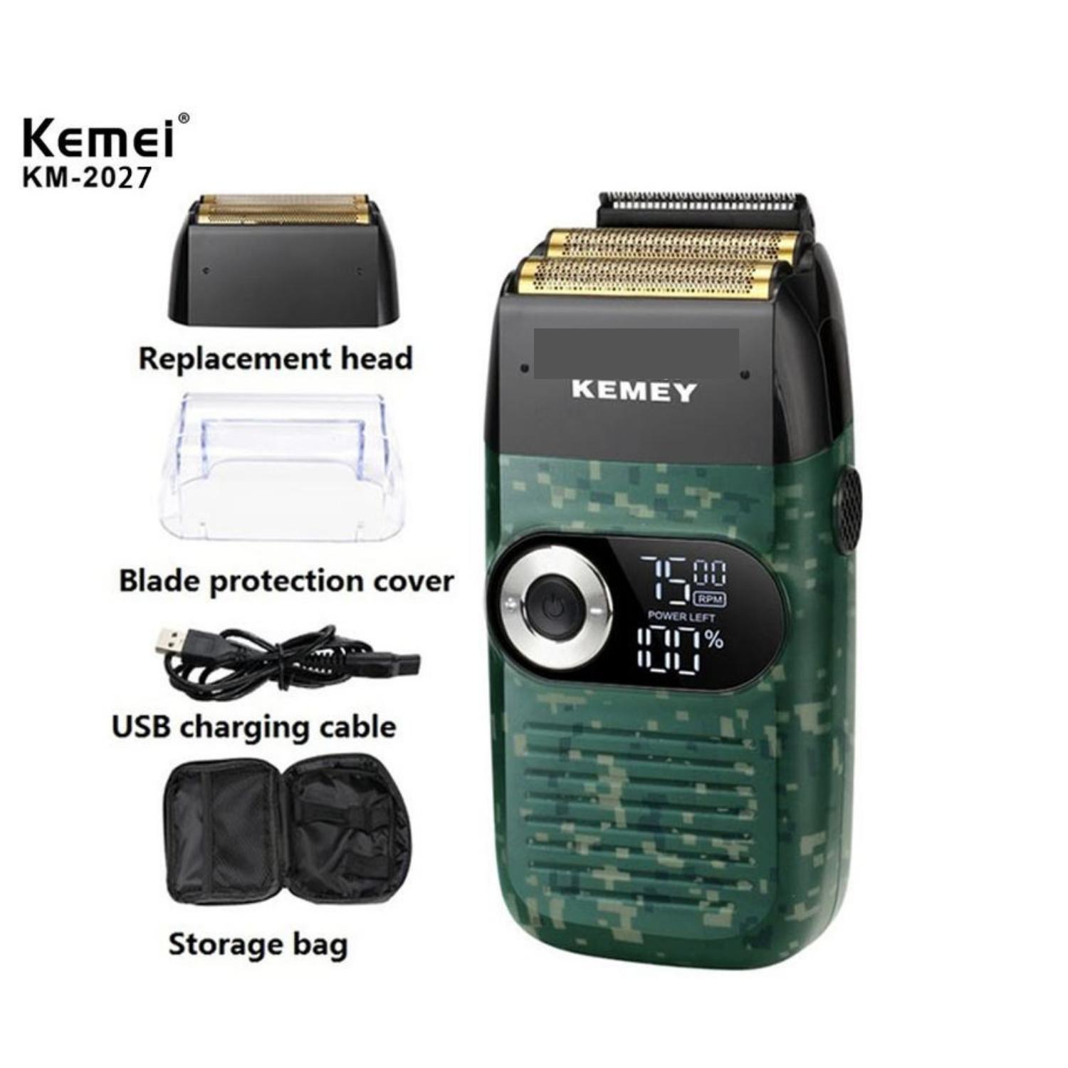 Miniatura Barbeador Elétrico Kemei 2027 Shaver Recarregavel Sem Fio