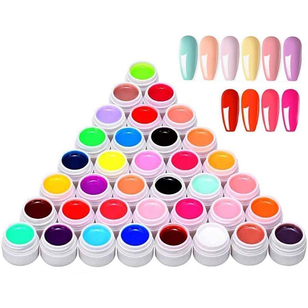Miniatura Kit Com 36 Gel Oly Colorido Para Decoração De Unhas Em Gel