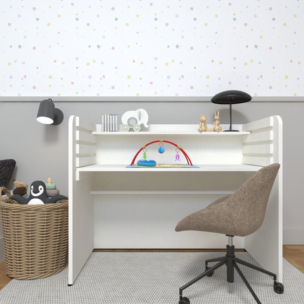Miniatura Escrivaninha / Mesa Infantil com Regulagem de Altura Branco