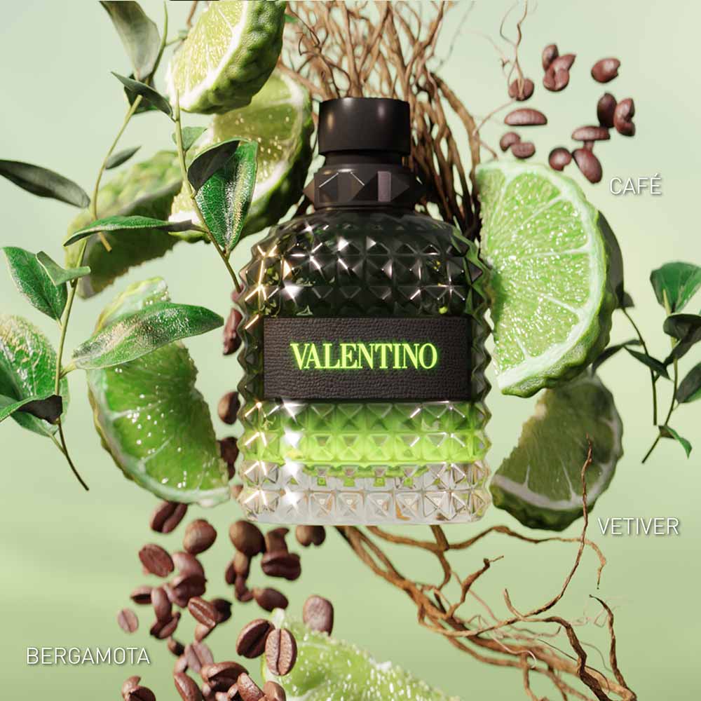 Miniatura Perfume Valentino Born In Roma Green Stravaganza Uomo Eau de Toilette Masculino 100ml