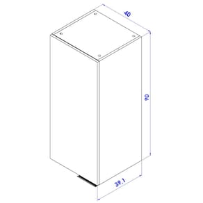 Armário Aéreo Bartira Cristal MDP 15mm com 1 Porta e 2 Prateleiras - 40cm de largura Freixo
