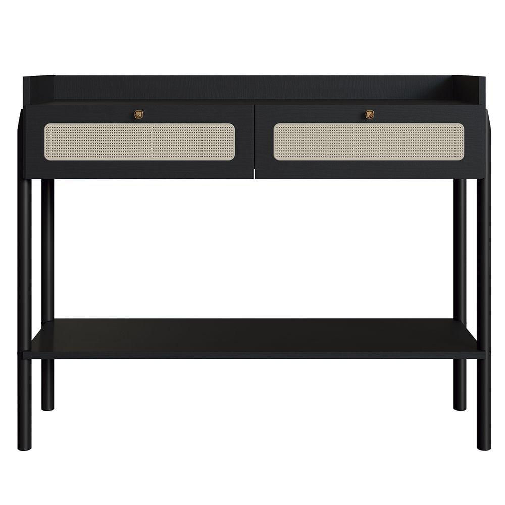 Miniatura Aparador Para Sala 2 Gavetas Pés Madeira Arlo A10 Nero-preto - Mpozenato