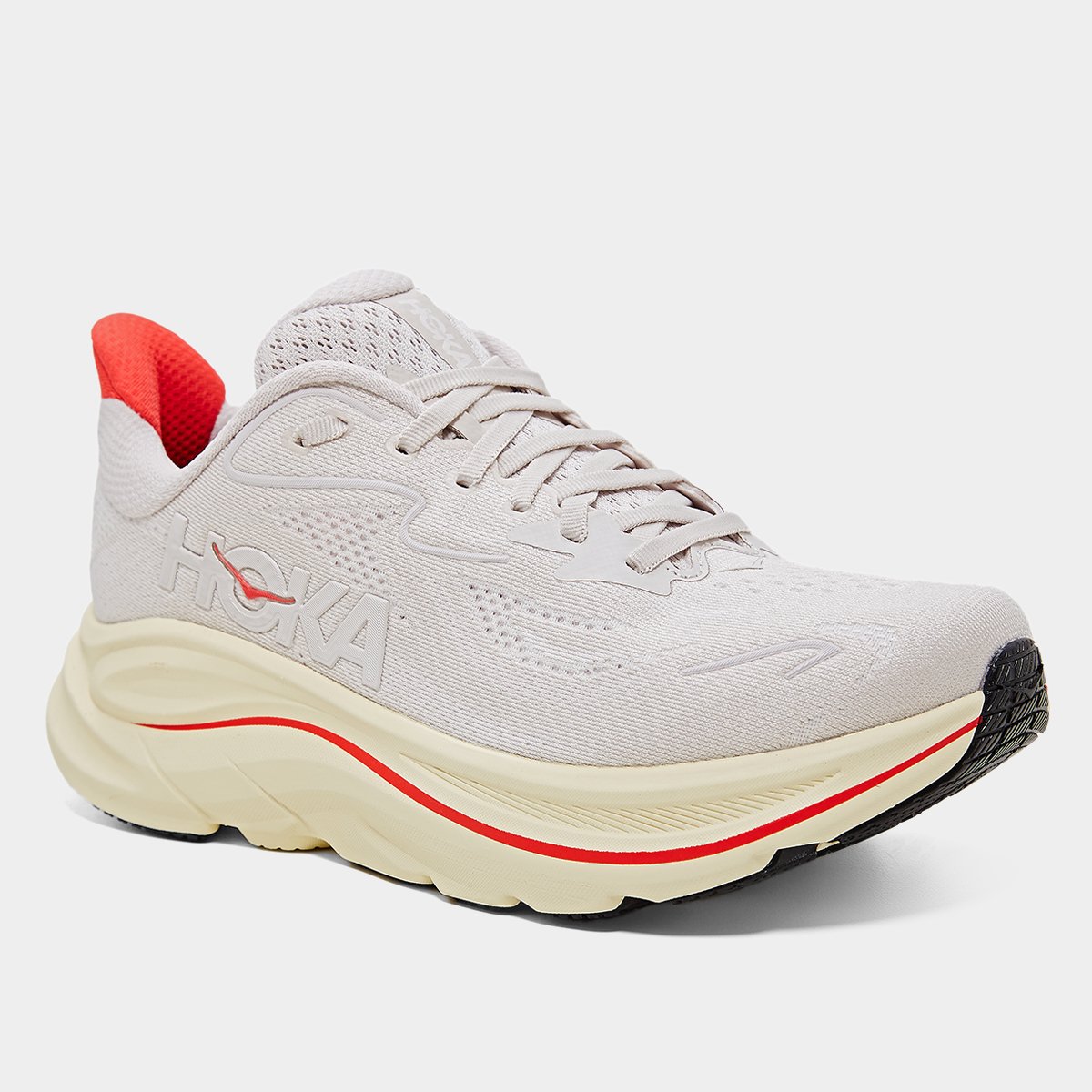 Miniatura Tênis Hoka Clifton 10 Feminino Cinza+Vermelho - 35