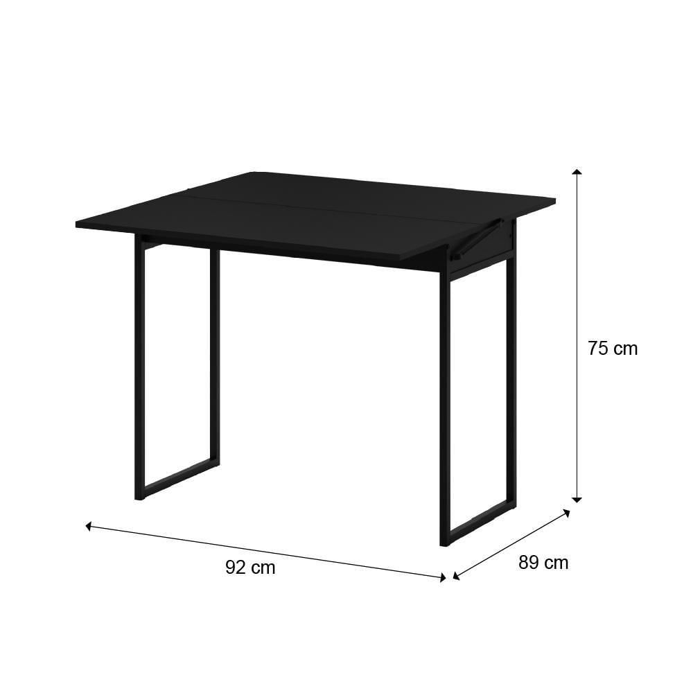 Conjunto Mesa Dobrável Com 2 Banquetas Preto Carraro