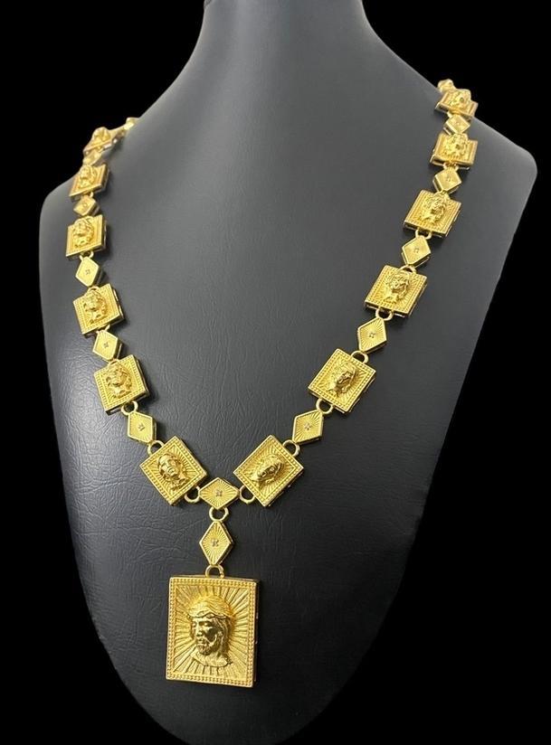 Cordão Poze Jesus Cristo + Pingente Banhado A Ouro 18K