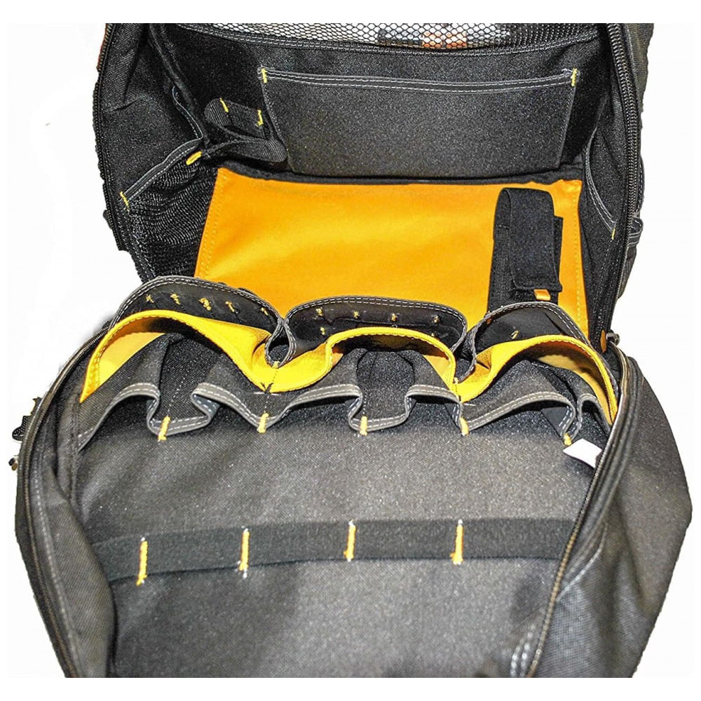 Miniatura Mochila de Ferramentas Organizadora com 57 Compartimentos, DEWALT DGL523, Preto