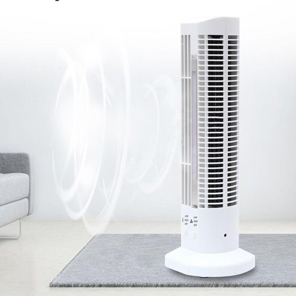 Miniatura Mini Ventilador Abajur Vertical Torre Usb Mesa Branco