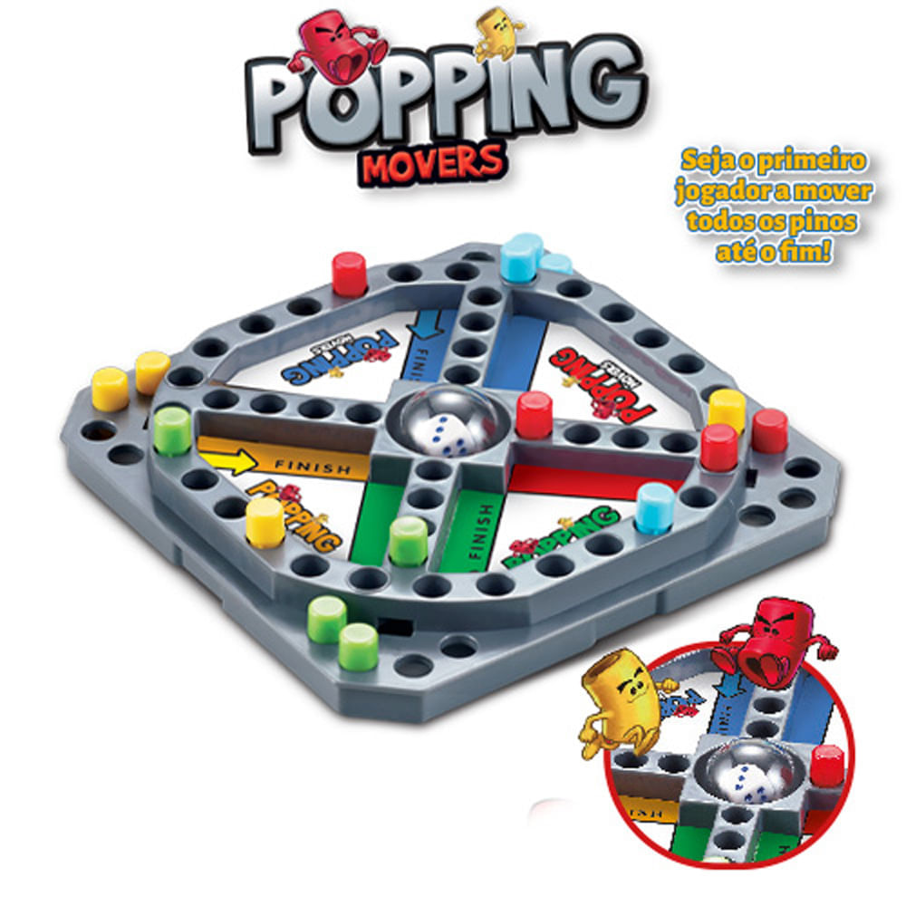 Miniatura Jogo Popping Movers Game Brinq 5+ Anos Polibrinq