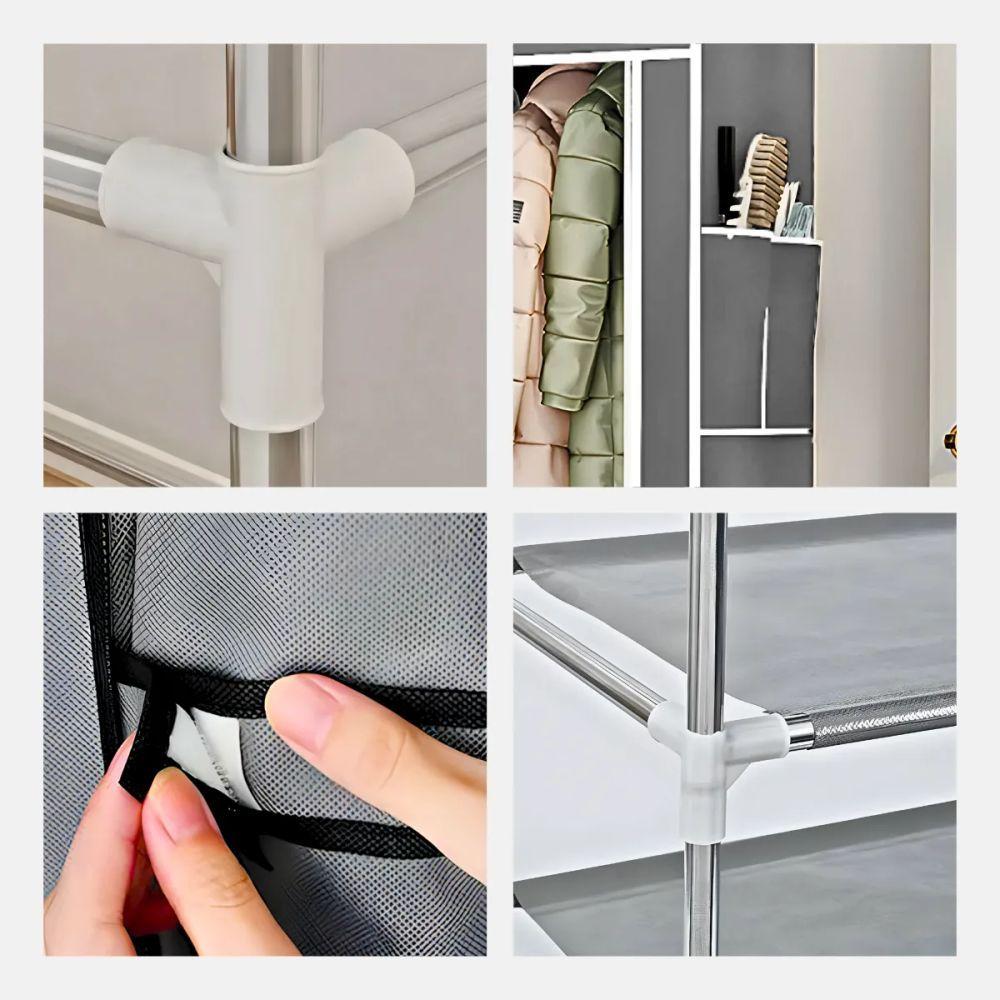 Guarda Roupa Closet Dobrável Organizador Com Capa De Tecido