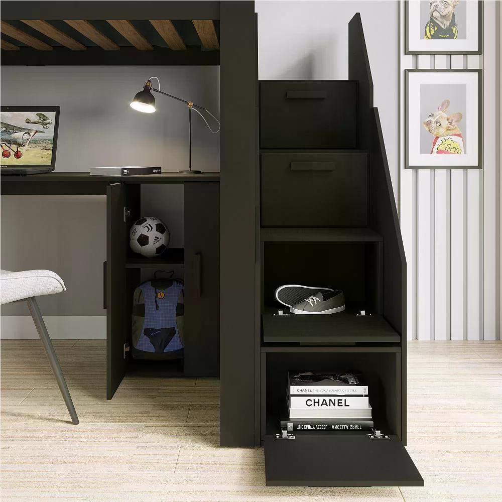 Cama Alta Star Plus Office Gamer Casatema Preto