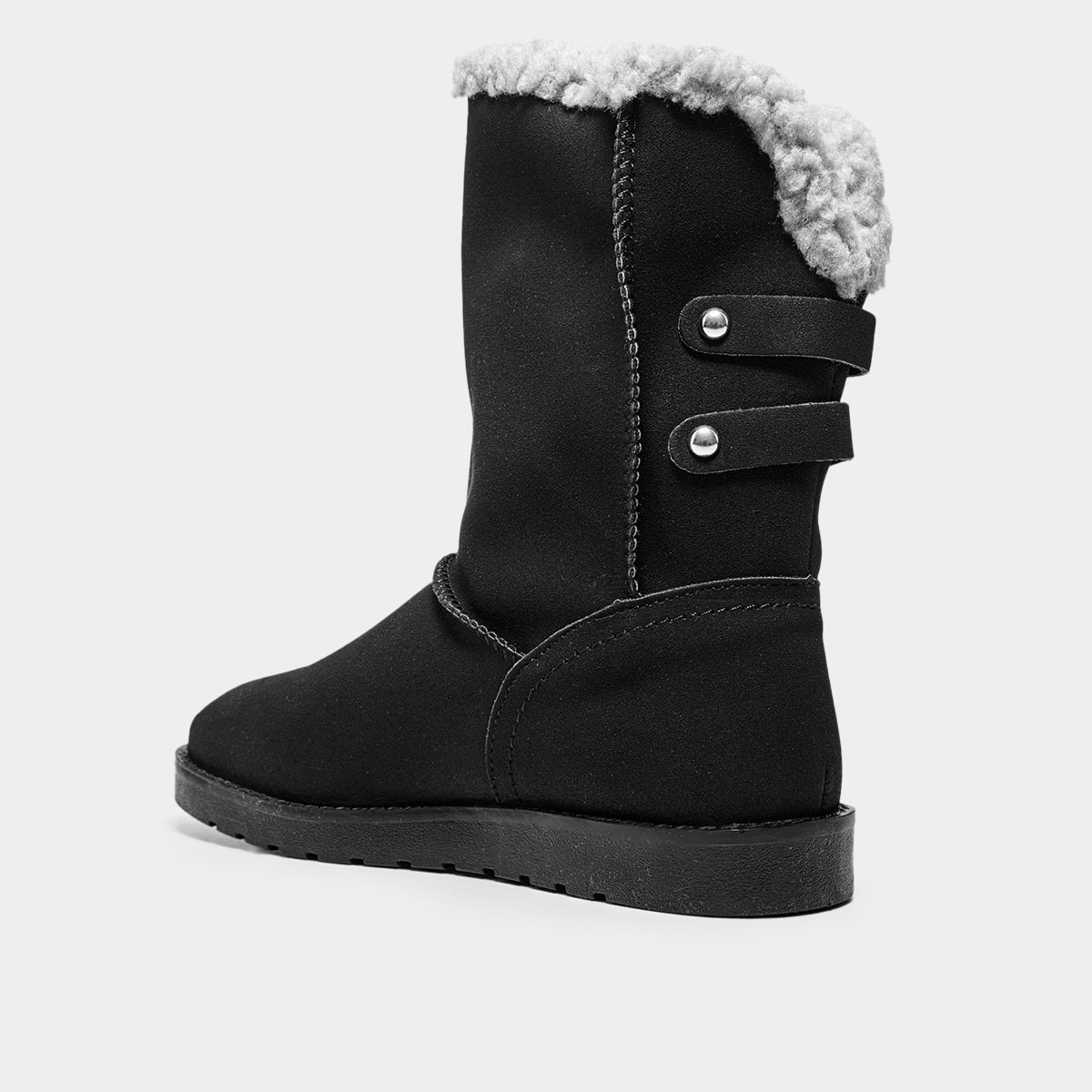 Miniatura Bota Infantil Mooncity Cano Médio Esquimó Menina Preto - 28