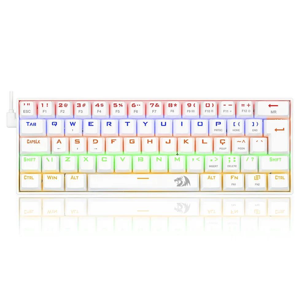 Miniatura Redragon Teclado Mecanico Lakshmi Branco Rainbow Switch