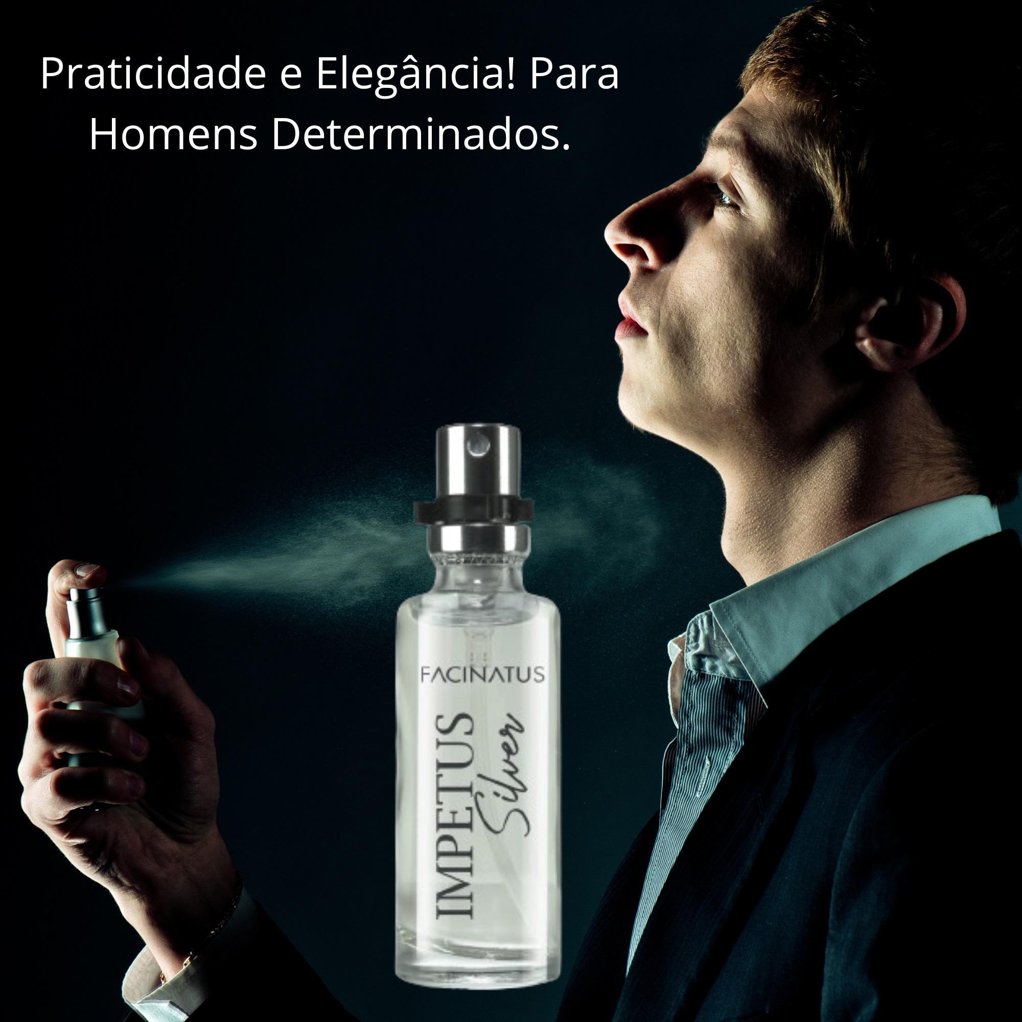 Miniatura Mini Perfume De Bolsa Impetus Silver Masculino 15Ml Colônia