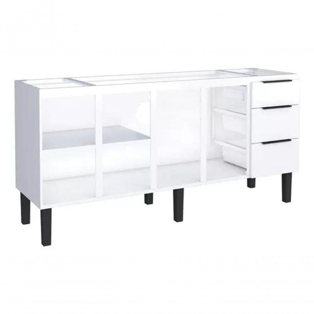 Miniatura Conjunto Cozinha Jupter 100% Aço Reforçado 1.80 Mt -gabinete + Armario Aereo - Cozimax branco