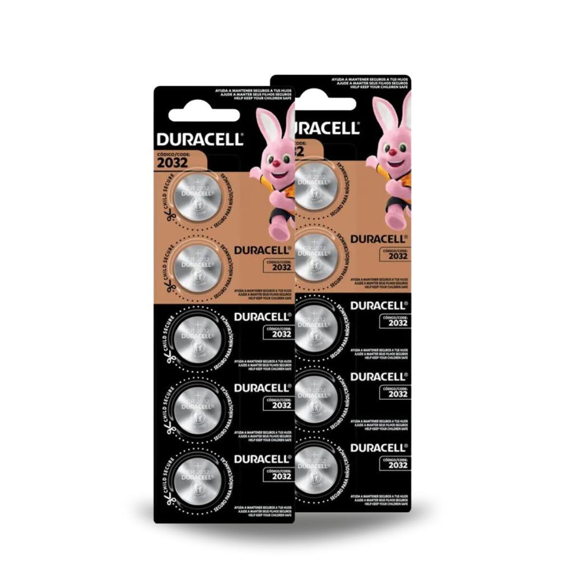 Miniatura Pilha Bateria Duracell Cr2032 Moeda - Kit 10 Baterias