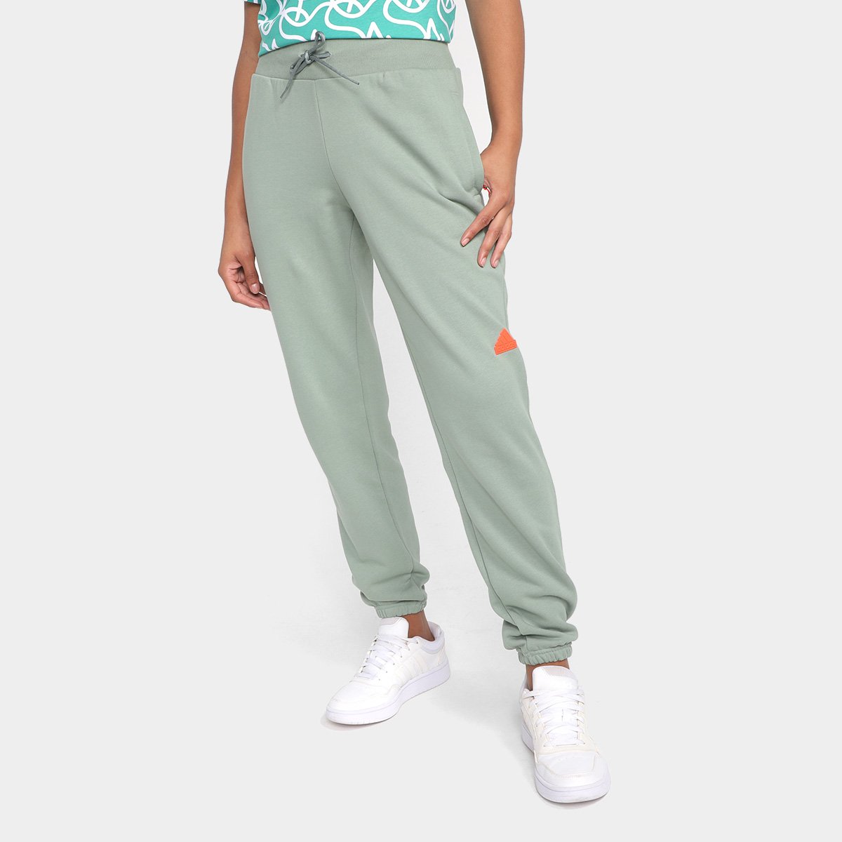 Miniatura Calça Moletinho Adidas City Explorer Feminina Verde - EP