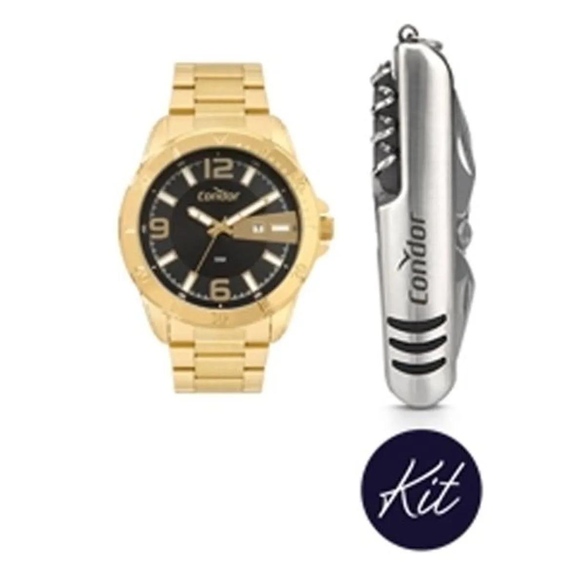 Miniatura Kit Relógio Condor Masculino Dourado Co2115Mwo/K4P