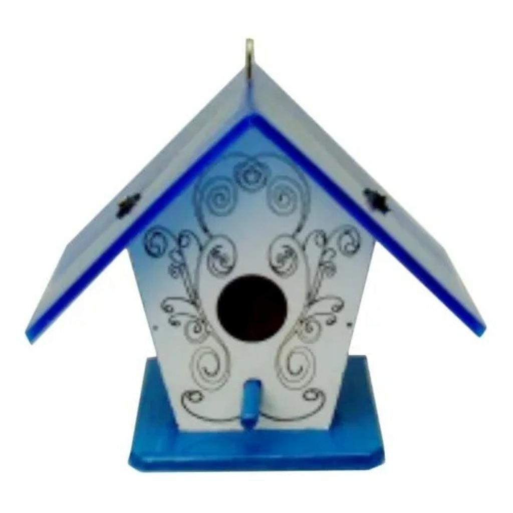 Miniatura Casinha Telhado Acrílico Azul
