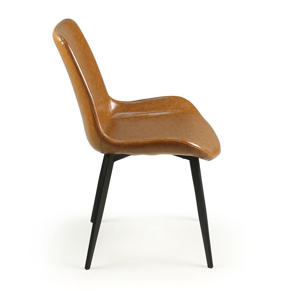 Conjunto Mesa De Jantar Redonda Preta Talia 120cm Com 4 Cadeiras Estofadas Chicago - Marrom