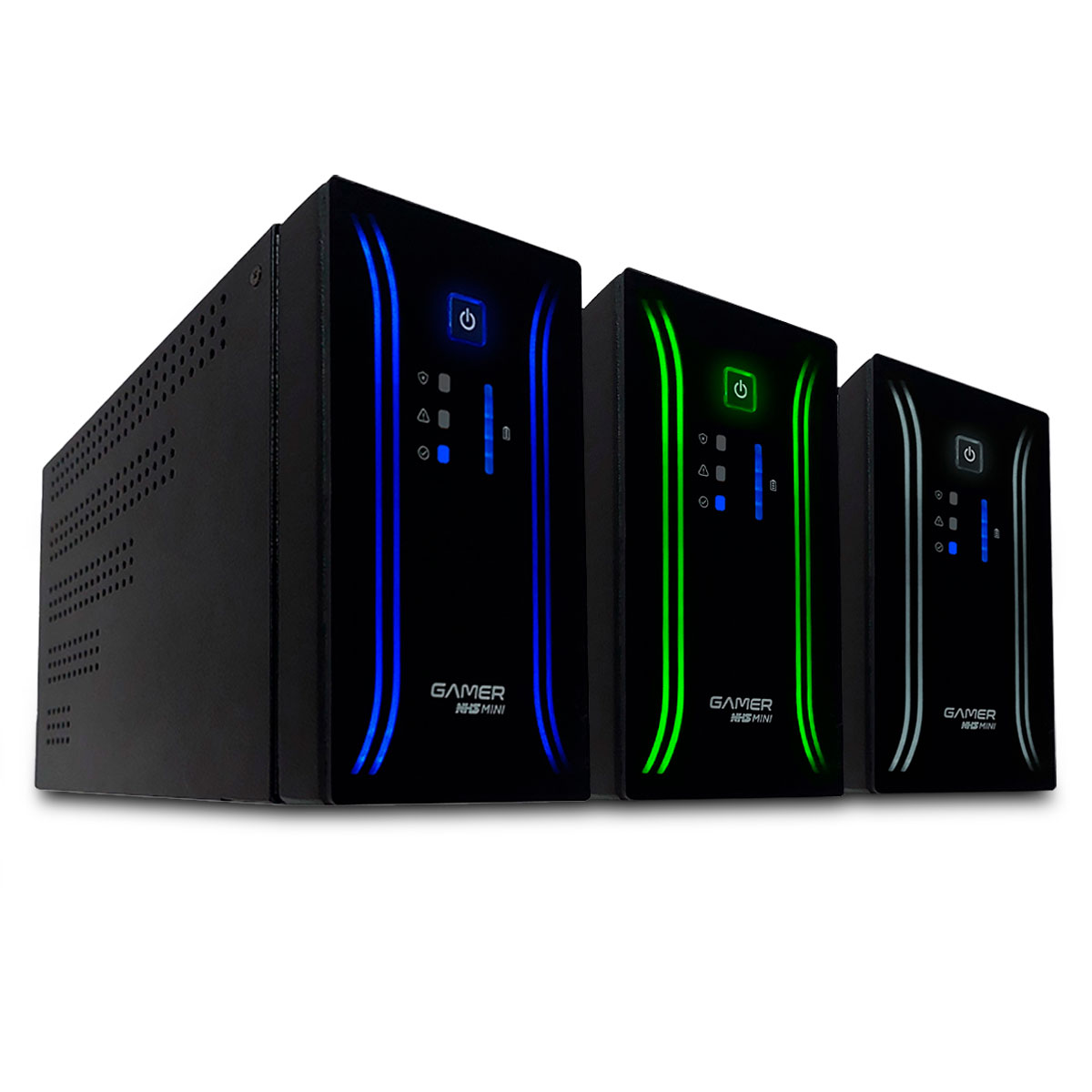 Miniatura Nobreak Gamer NHS Mini Senoidal, 600VA, Ent. Bivolt, Saída 120V, 6 Tomadas, RJ-45/USB - 91.G0.006000