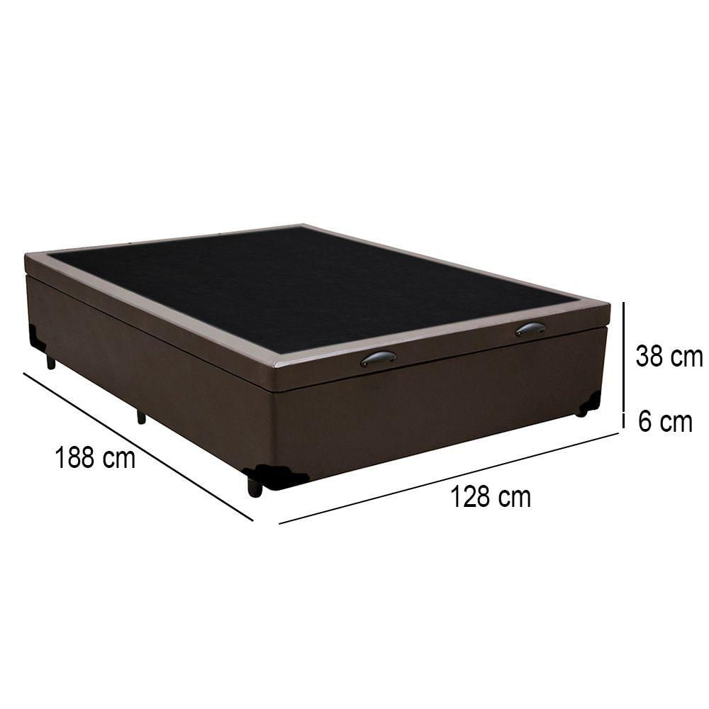 Miniatura Cama Box Baú Viúva Sereneprime Sintético Marrom 44x128x188