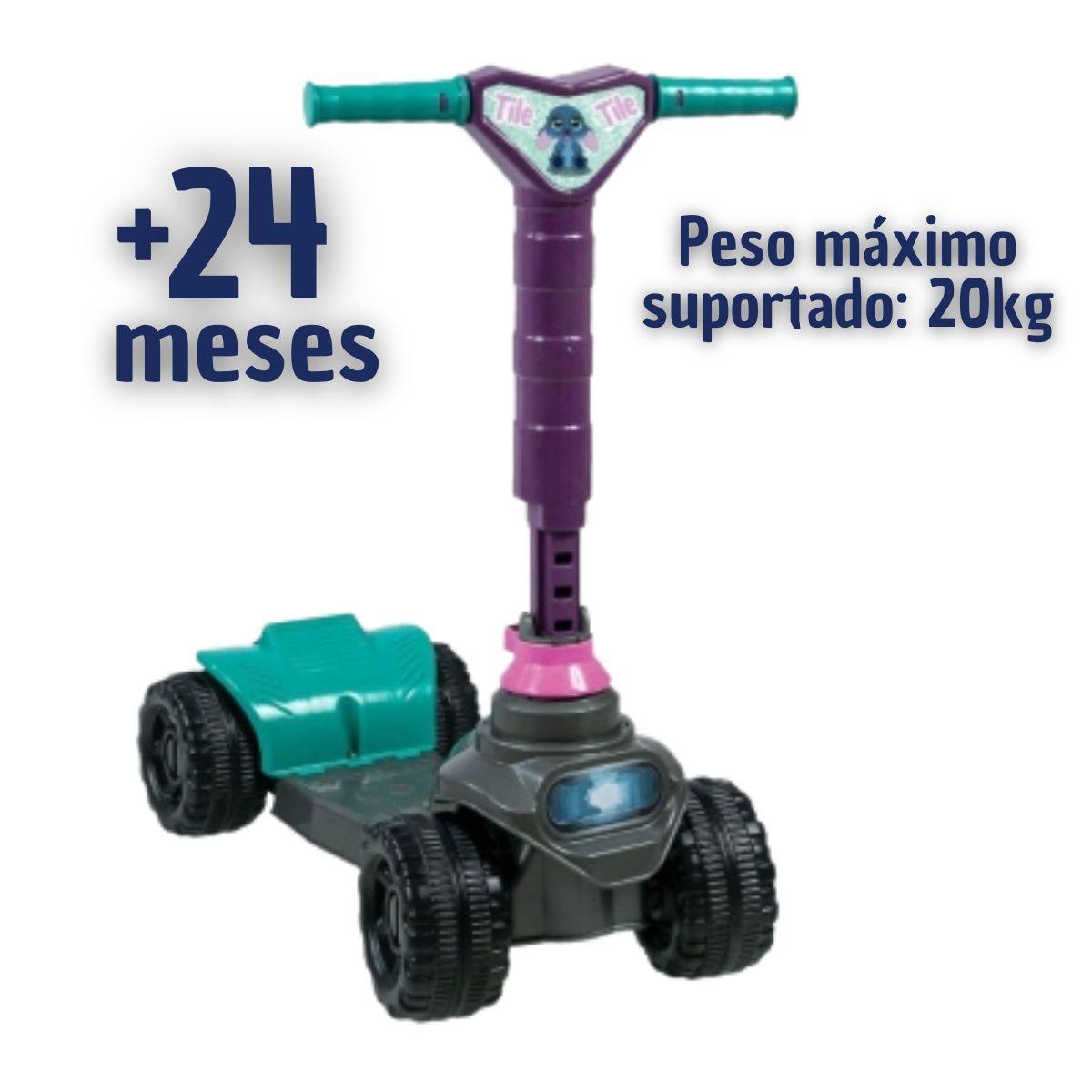Patinete Infantil Stik Tile Roxo 4 Rodas Kendy Brinquedos