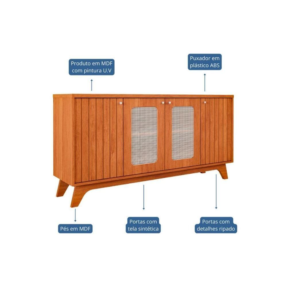 Buffet De Sala Jantar Isa C/ Tela 4 Portas Cinamomo - Cimol