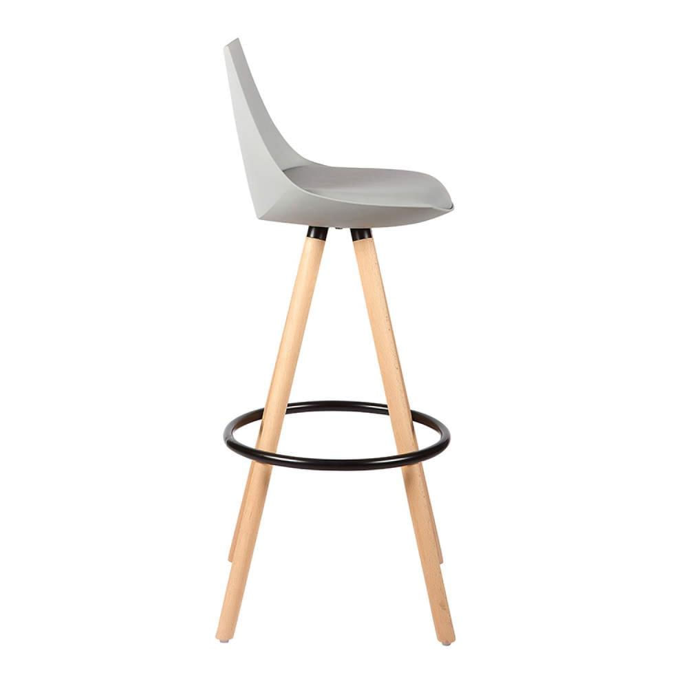 Miniatura Banqueta Alta com Encosto Polipropileno Lorena Rivatti Cinza