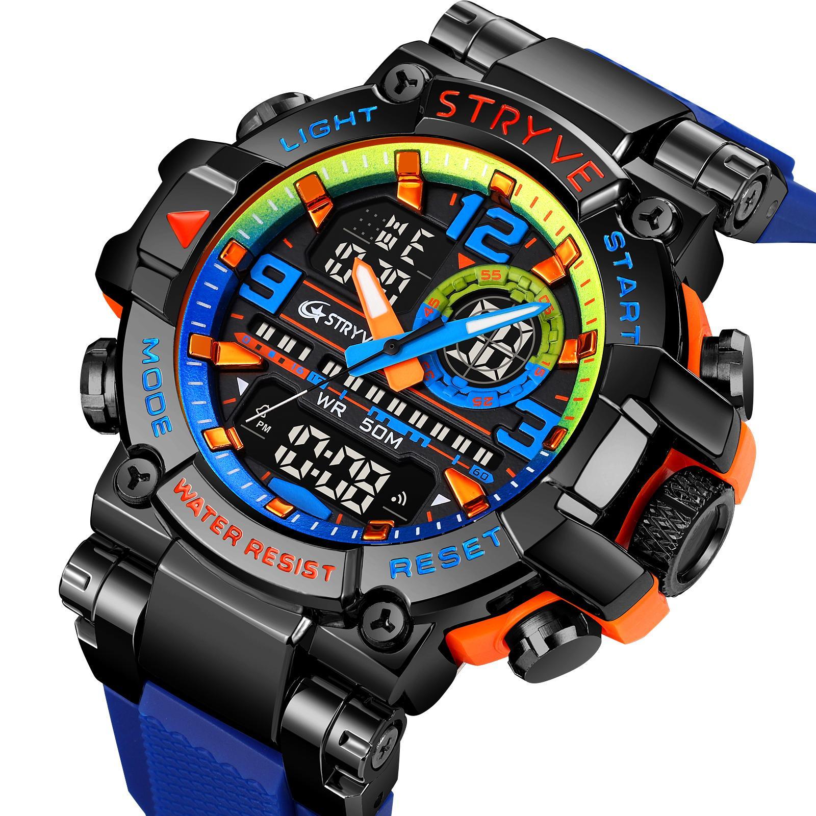 Relógio Masculino Esportivo Stryve 8025 Anadigi Led