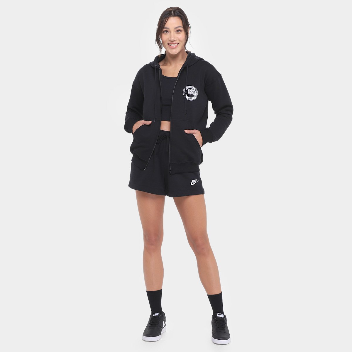 Moletom Corinthians Feminino Preto - G