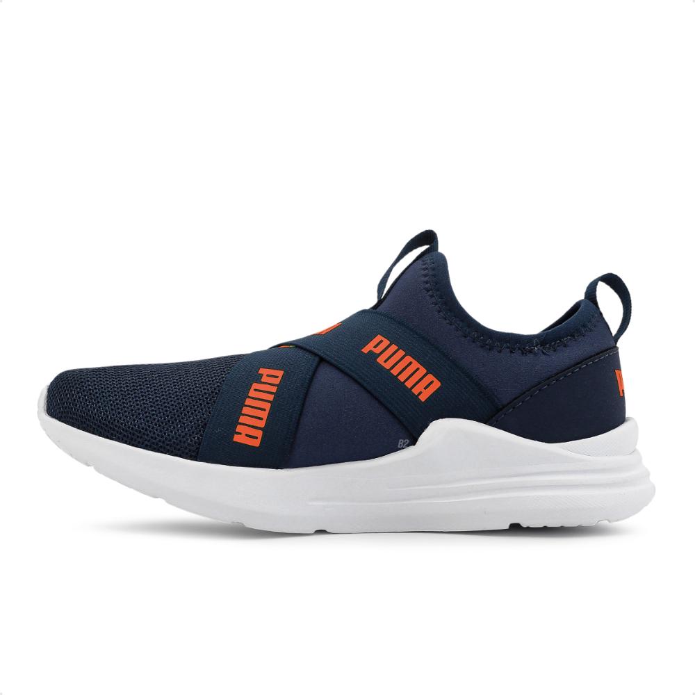 Tênis Puma Wired Run Slip On Infantil Marinho / Laranja - 19