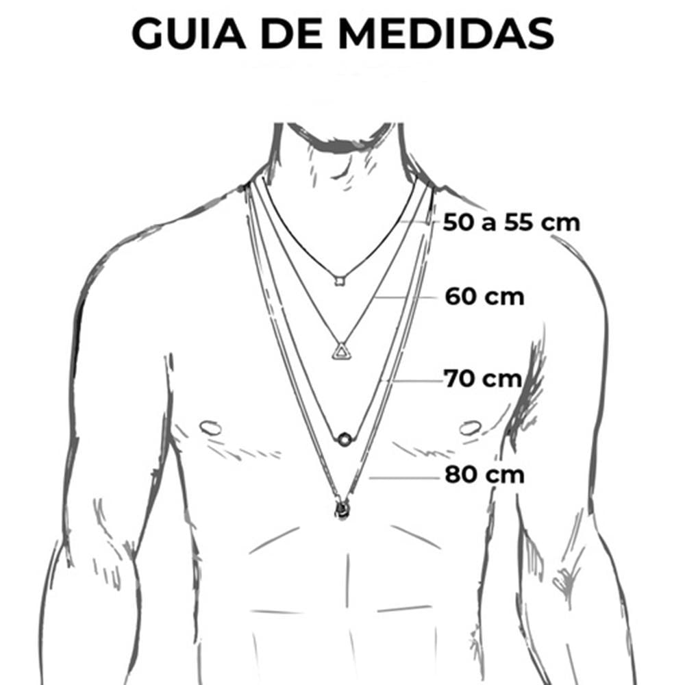 Corrente Cordão Masculino 70Cm + Pingente Crucifixo +