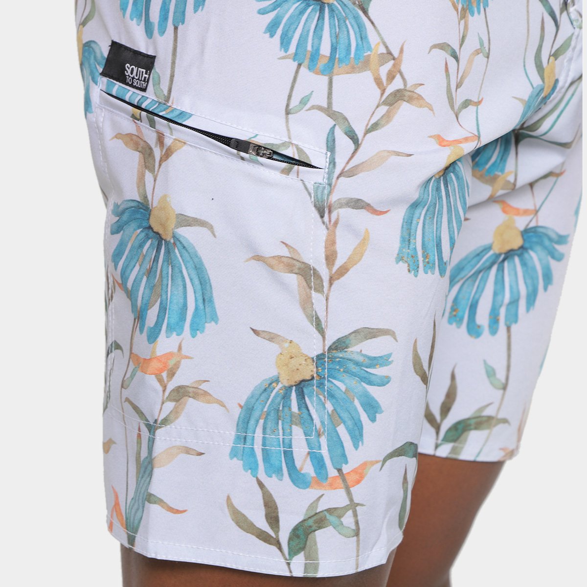 Miniatura Bermuda South Água Masculina II Azul+Laranja - 40