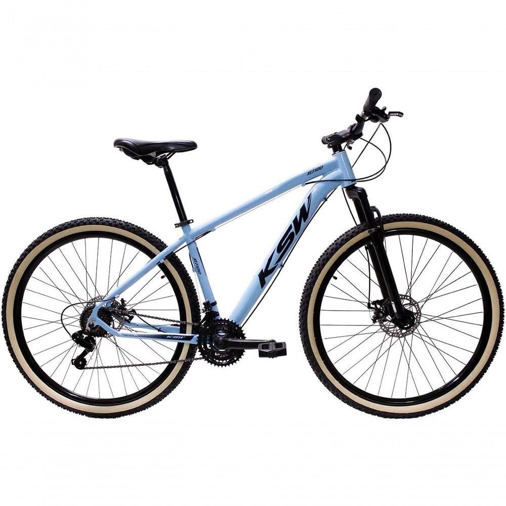 Miniatura Bicicleta Aro 29 Ksw Xlt 24v Freio A Disco Suspensão Mountain Bike Alumínio - Azul Tam.21