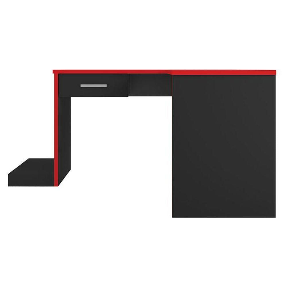 Miniatura Mesa Para Computador Gamer Ambiente Drx 9000 Com Extensora Preto Trama Vermelho - Móveis Leão