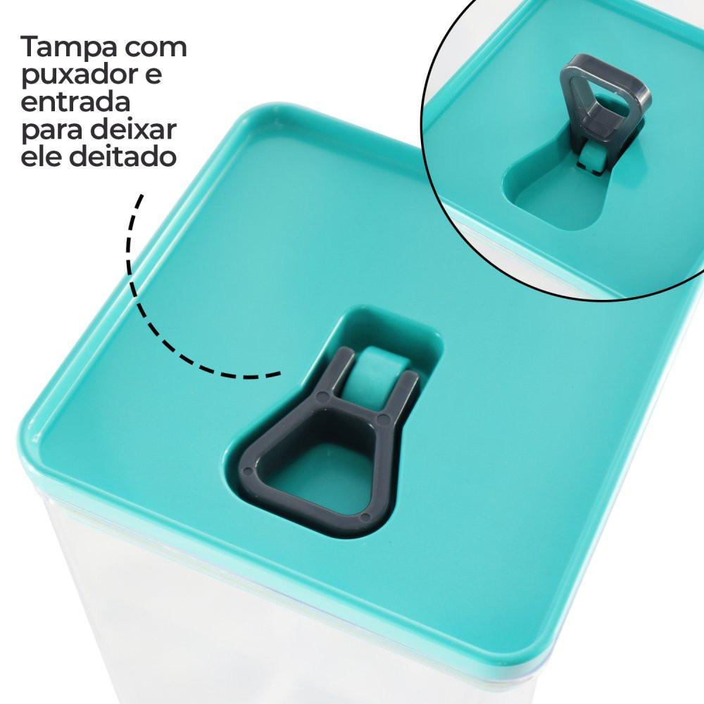 Kit 3 Potes Organizador Alimentos Hermético Verde 5 Litros
