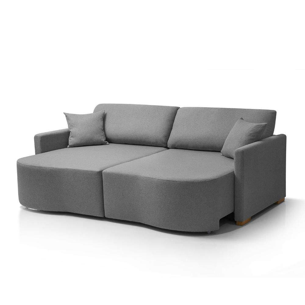 Sofá Cama Retrátil 2 Lugares 184 cm Moscow Cinza Escuro