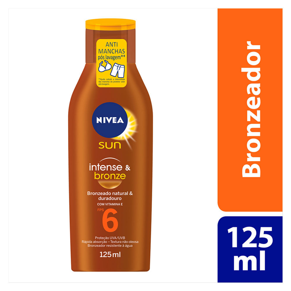 Miniatura Protetor Solar Nivea Sun Loção Bronzeadora Intense & Bronze FPS60 125ml