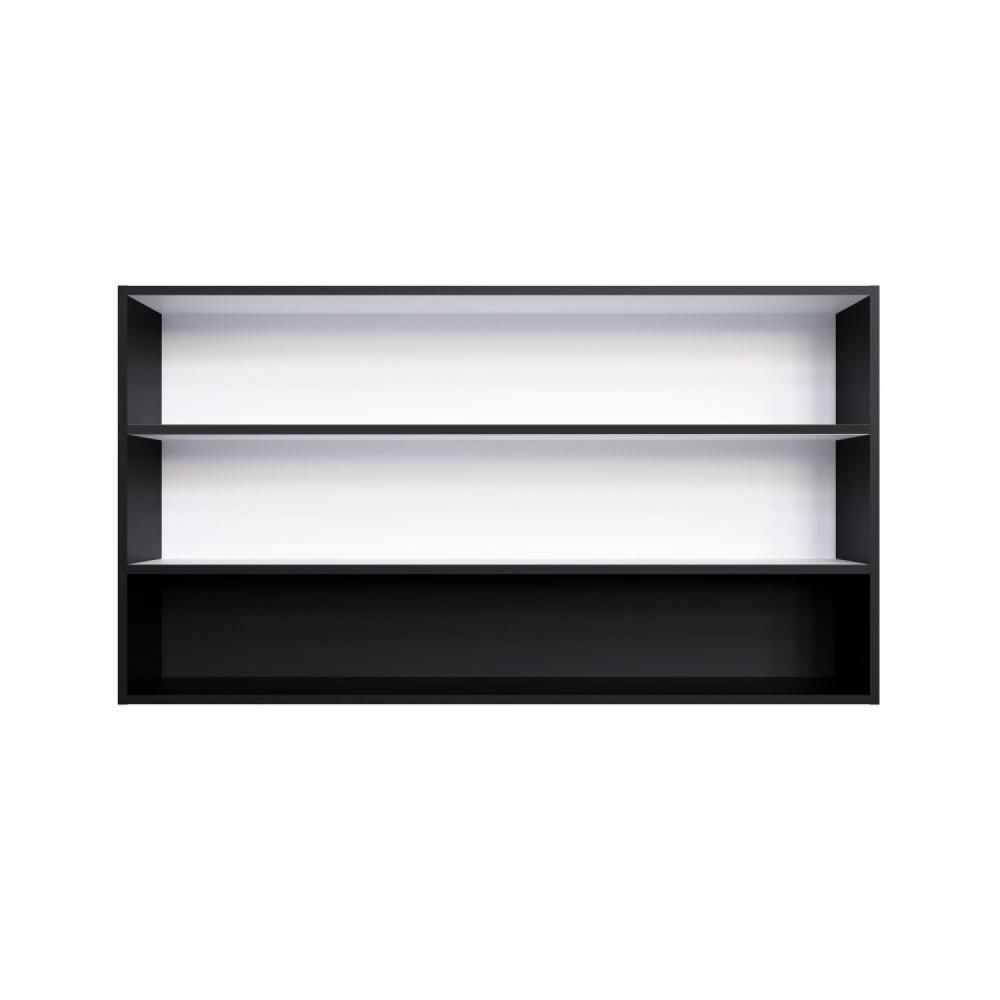 Miniatura Armário Aéreo para Cozinha 120cm 2 Portas 1 Nicho Genialflex Preto