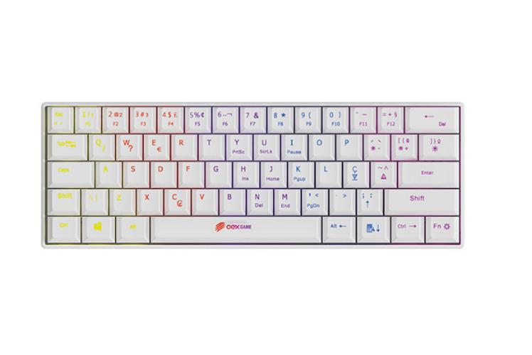 Miniatura Mini Teclado Mecânico Gamer Outemu Red Branco tc607 oex