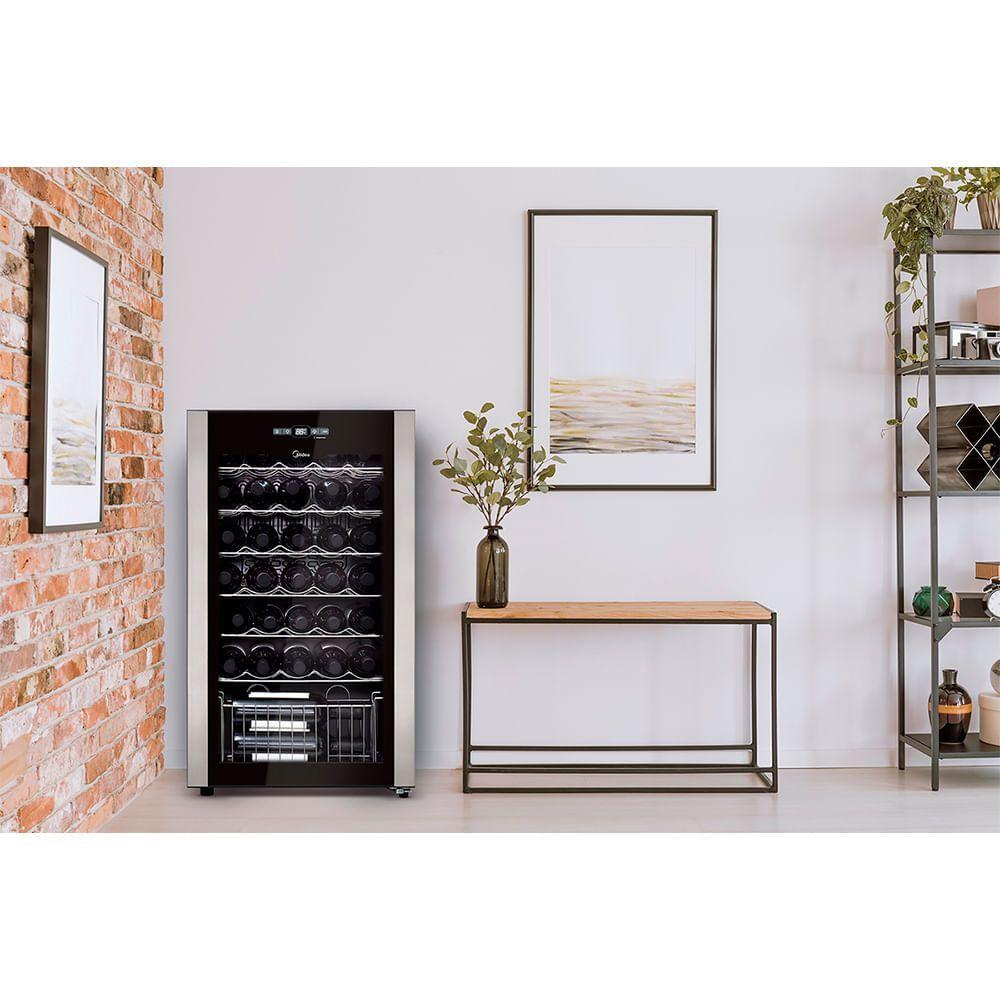 Miniatura Adega Climatizada De Vinhos Midea 34 Garrafas WBB342 220V
