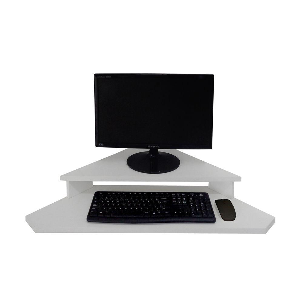 Miniatura Rack Suspenso Aparador Bancada Estante De Canto Para Computador Monitor Branco
