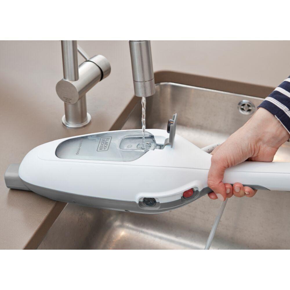 Miniatura Mop Vaporizador 7 Em 1 Para Pisos Steam Black Branco - 220v