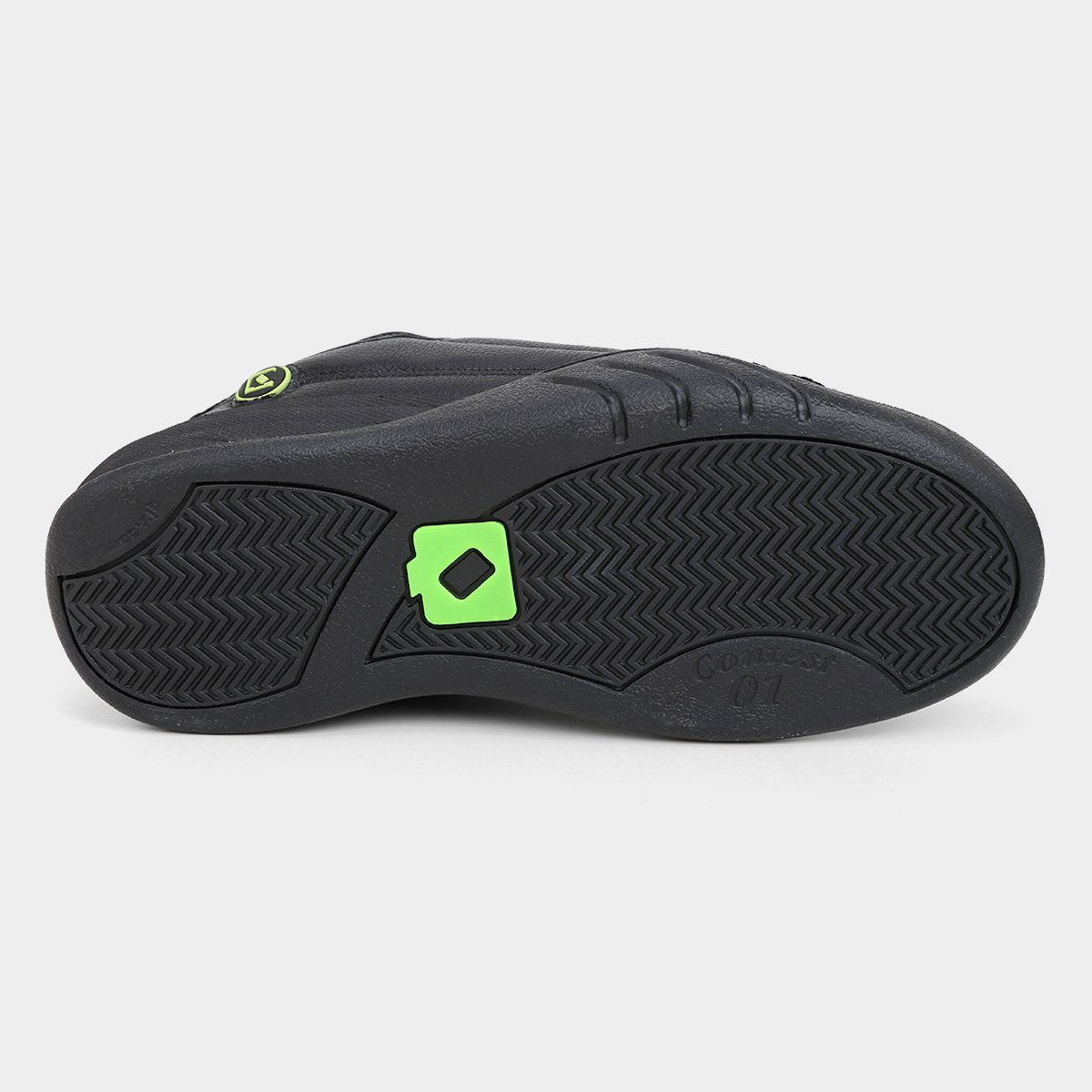 Miniatura Tenis Qix Contest Couro Masculino Preto+verde - 37