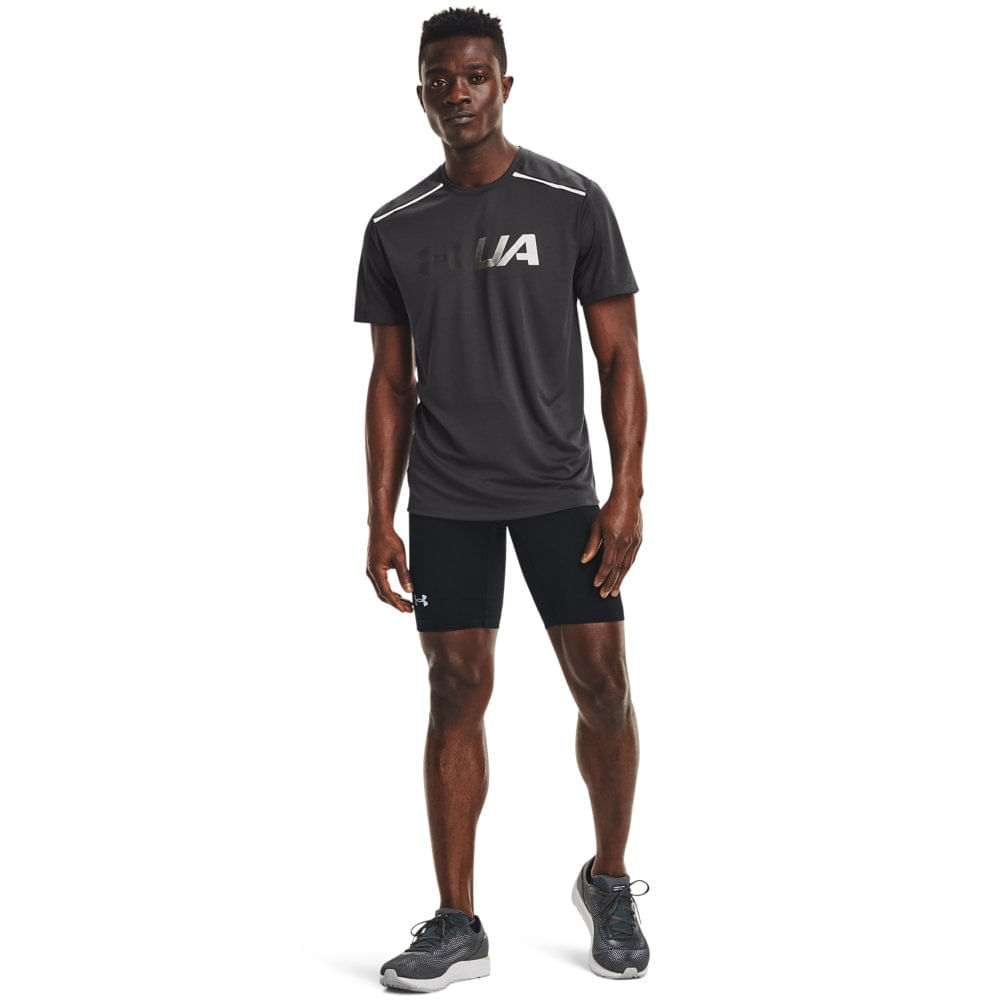 Miniatura Camiseta de Corrida Masculina Under Armour Graphic Print FILL 3GG Cinza