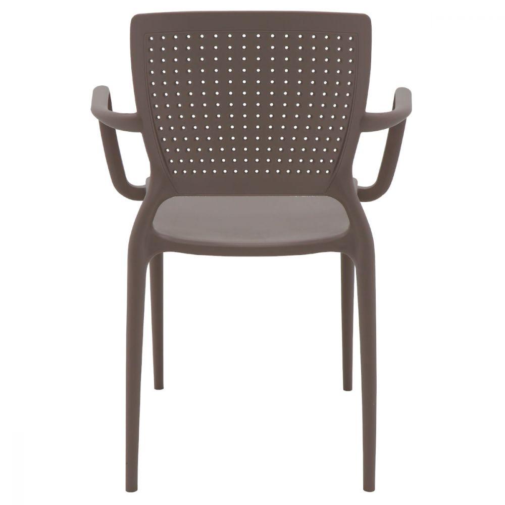 Cadeira Tramontina Safira com Braços Camurça Fibra de Vidro